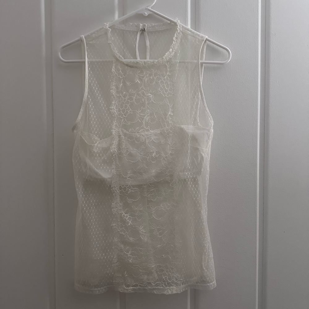 Sheer White Express Top- New without tags